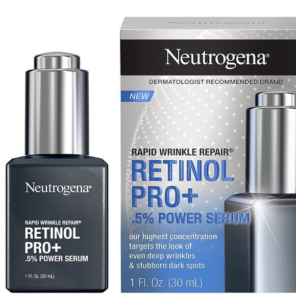 NEW Neutrogena Rapid Wrinkle Repair Retinol Pro+ .5% Power Serum Anti-Aging Skin - Picture 1 of 5